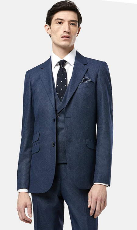 Benetti Ben Tailored Fit 3 Piece Suit - Navy - jjdonnelly