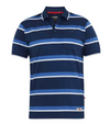 Duke Hobson Stripe Polo Shirt - Navy - jjdonnelly