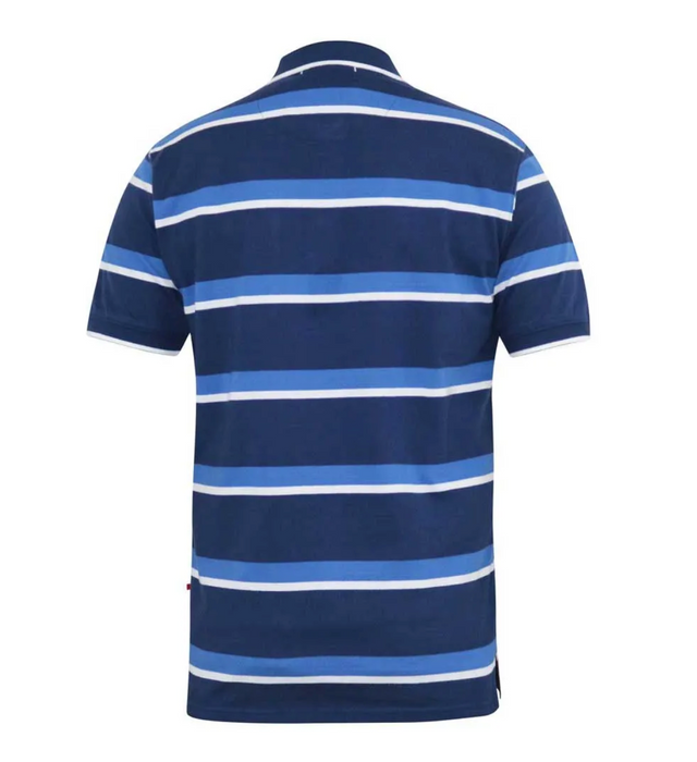 Duke Hobson Stripe Polo Shirt - Navy - jjdonnelly