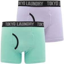 Tokyo Laundry Oldfield Boxer ( 2 Pack ) - Aqua Haze/Lanquid Lavender - jjdonnelly