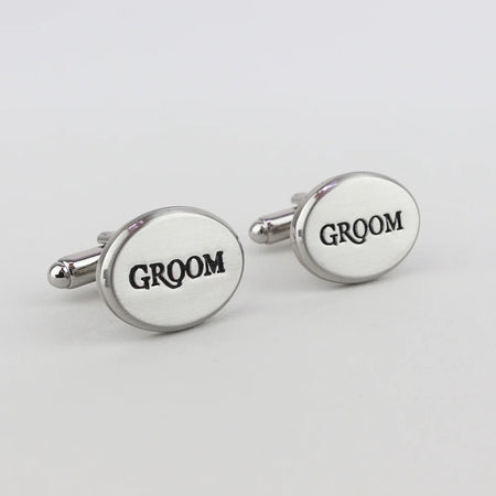 Sophos Groom Wedding Cufflinks - Silver - jjdonnelly