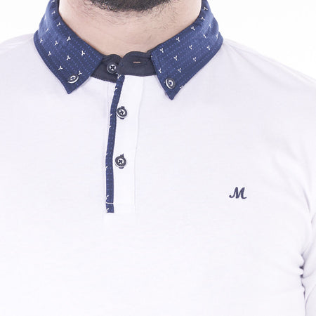 Mineral Chain Polo Shirt - White - jjdonnelly
