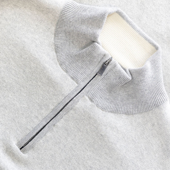 Mineral River 1/4 Zip Knitwear - Ecru/Grey