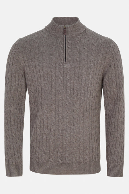 Benetti Grant 1/4 Zip - Brown - jjdonnelly