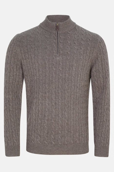 Benetti Grant 1/4 Zip - Brown - jjdonnelly