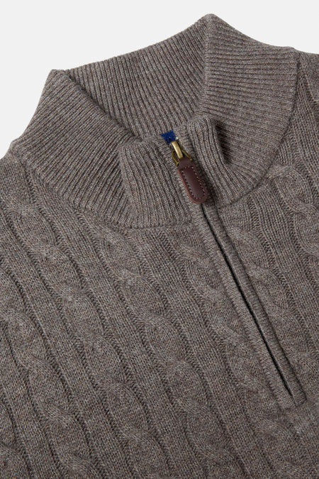 Benetti Grant 1/4 Zip - Brown - jjdonnelly