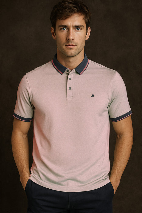 Mineral Marix Tailored Fit Polo Shirt - Burgundy - jjdonnelly