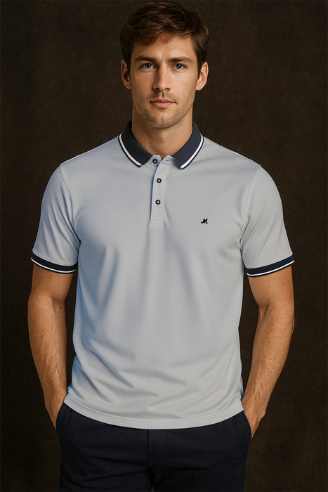 Mineral Marix Tailored Fit Polo Shirt - Sky - jjdonnelly