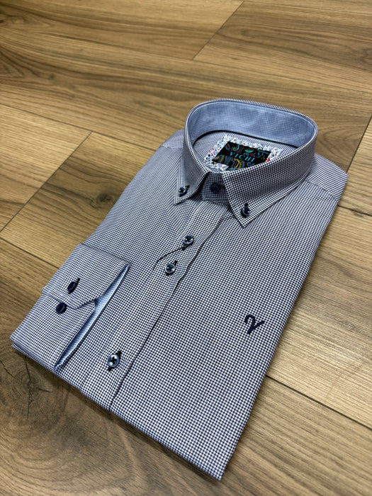 Vichi Tailored Fit Check Shirt - Navy