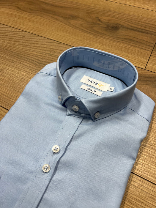 Vichi Oxford Slim Fit Shirt - Blue - jjdonnelly