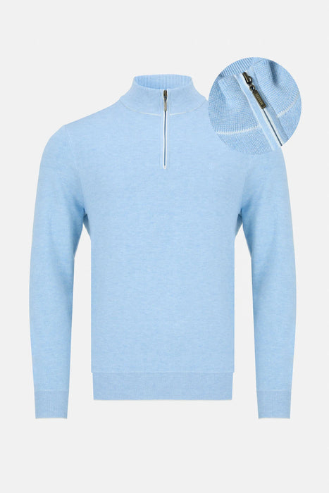Benetti Julius 1/4 Zip Knitwear - Sky - jjdonnelly