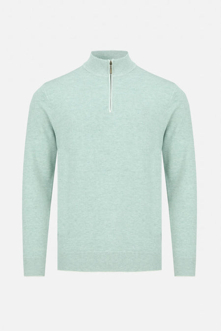 Benetti Julius 1/4 Zip Knitwear - Sage - jjdonnelly