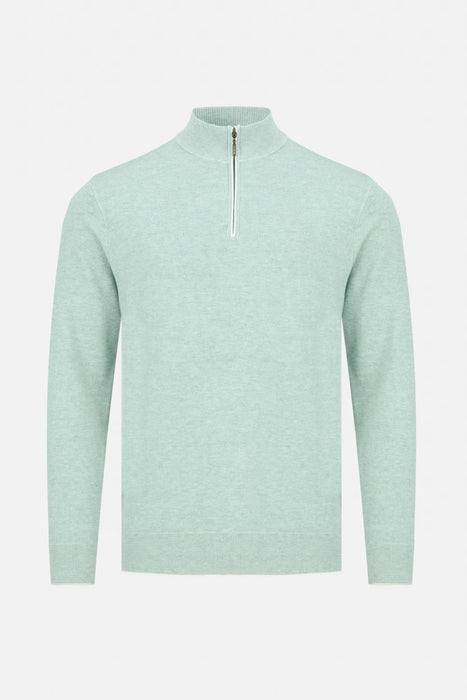 Benetti Julius 1/4 Zip Knitwear - Sage - jjdonnelly