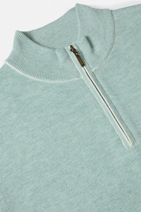 Benetti Julius 1/4 Zip Knitwear - Sage - jjdonnelly