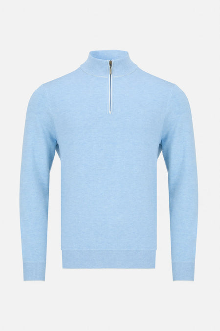 Benetti Julius 1/4 Zip Knitwear - Sky - jjdonnelly