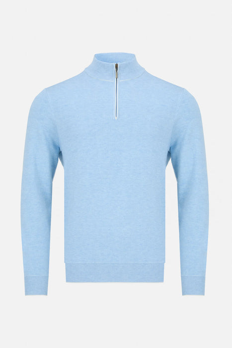 Benetti Julius 1/4 Zip Knitwear - Sky - jjdonnelly