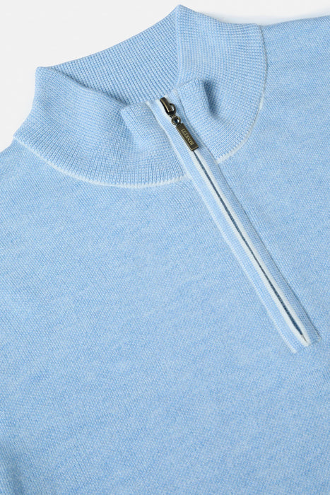 Benetti Julius 1/4 Zip Knitwear - Sky - jjdonnelly