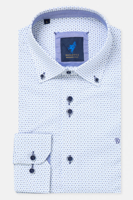 Benetti Alex Modern Fit Shirt - Blue - jjdonnelly