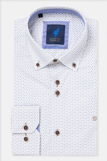 Benetti Alex Modern Fit Shirt - Rust - jjdonnelly