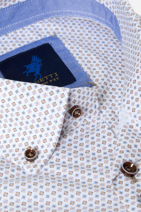 Benetti Alex Modern Fit Shirt - Rust - jjdonnelly