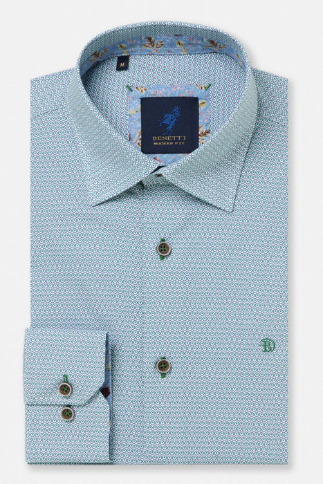 Benetti Cole Modern Fit Shirt - Green - jjdonnelly