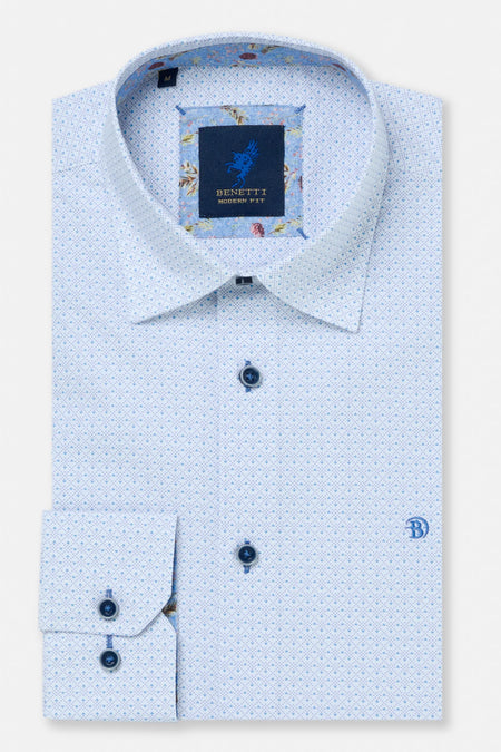 Benetti Roger Modern Fit Shirt -Sky - jjdonnelly