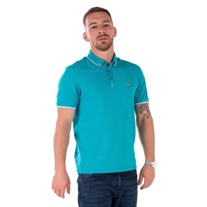 Mineral Maraca Stretch Polo- Teal - jjdonnelly
