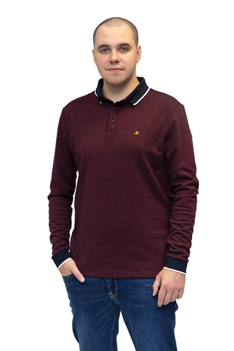 Mineral Leroy Long Sleeved Polo Shirt - Wine