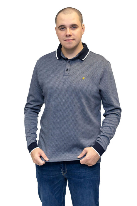 Mineral Leroy Long Sleeved Polo Shirt - Blue