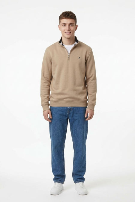 Mineral Rey 1/4 Zip - Light Stone - jjdonnelly