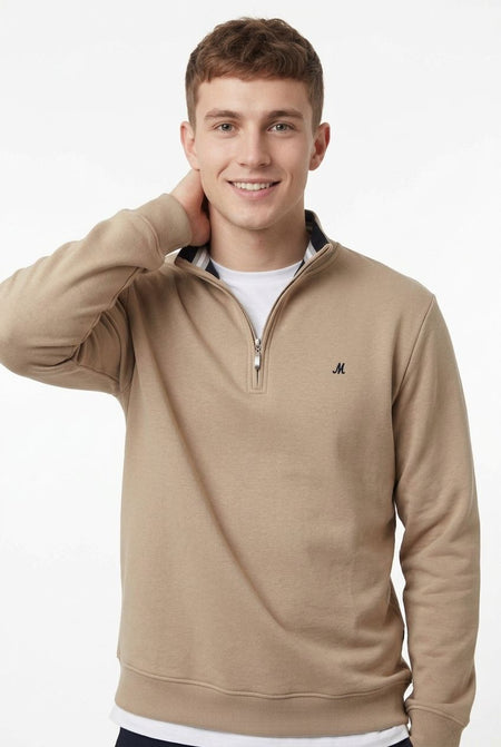 Mineral Rey 1/4 Zip - Light Stone - jjdonnelly