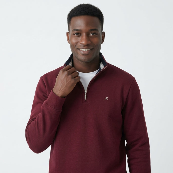 Mineral Rey 1/4 Zip - Dark Burgundy - jjdonnelly