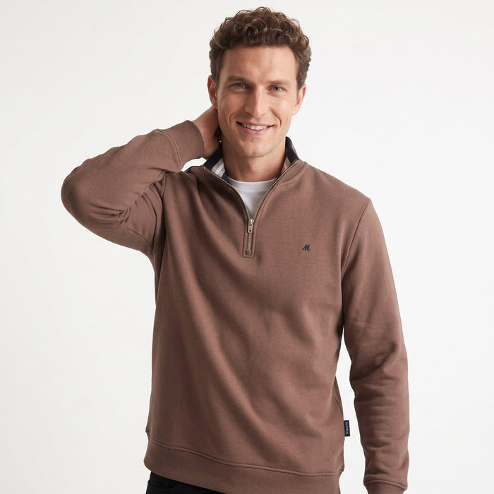 Mineral Rey 1/4 Zip - Mocha - jjdonnelly