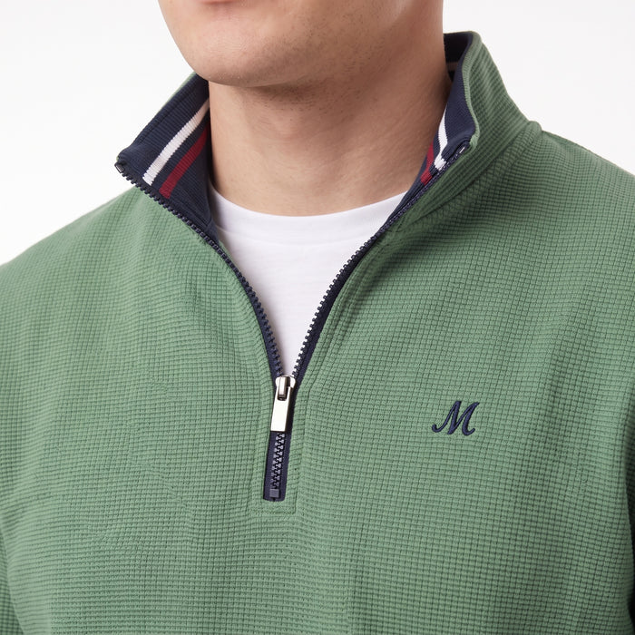 Mineral Brendan Waffle 1/4 Zip - Green