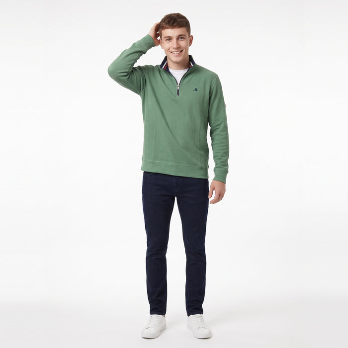 Mineral Brendan Waffle 1/4 Zip - Green