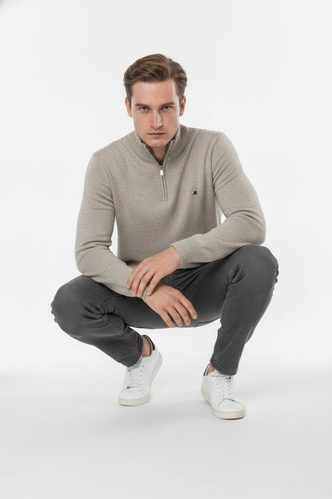 Mineral Altis 1/4 Zip Knitwear - Camel
