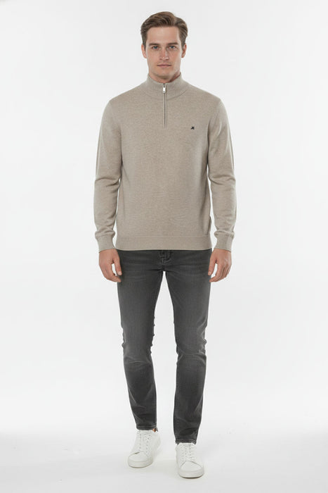 Mineral Altis 1/4 Zip Knitwear - Camel