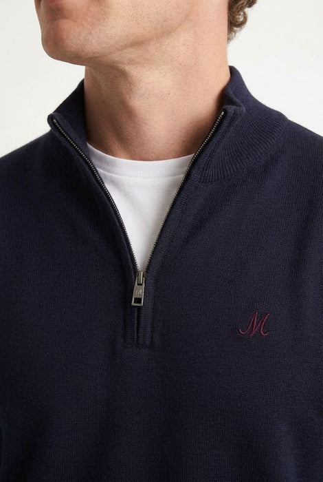 Mineral Altis 1/4 Zip Knitwear - Navy