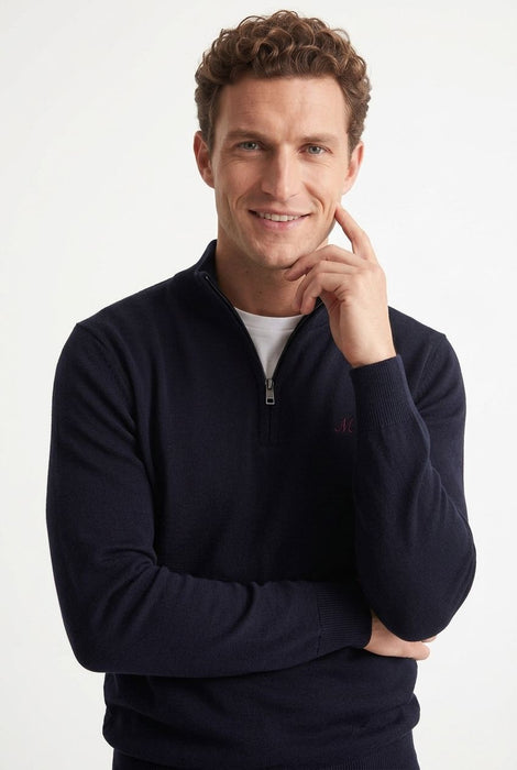 Mineral Altis 1/4 Zip Knitwear - Navy