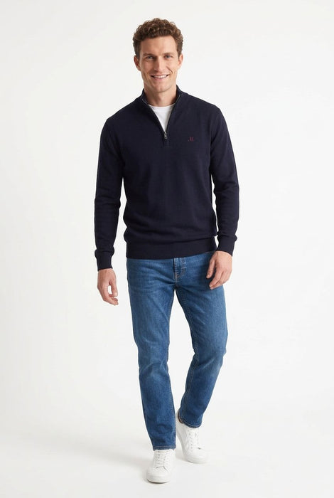 Mineral Altis 1/4 Zip Knitwear - Navy