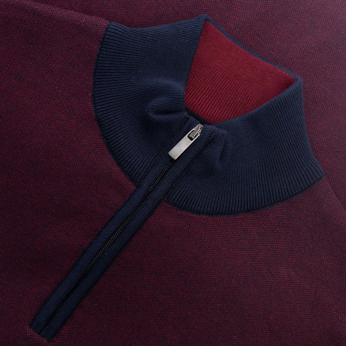 Mineral River 1/4 Zip Knitwear - Dark Burgundy