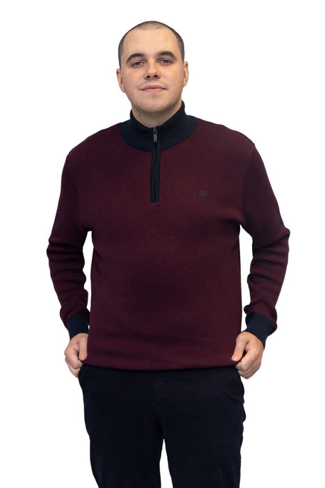 Mineral River 1/4 Zip Knitwear - Dark Burgundy