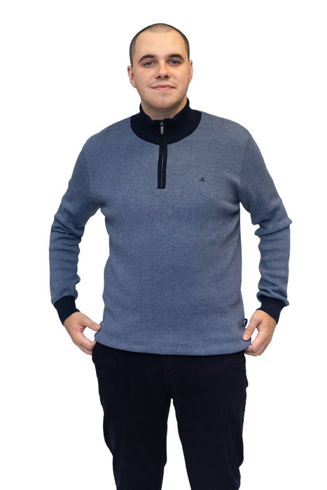 Mineral River 1/4 Zip Knitwear - Light Blue