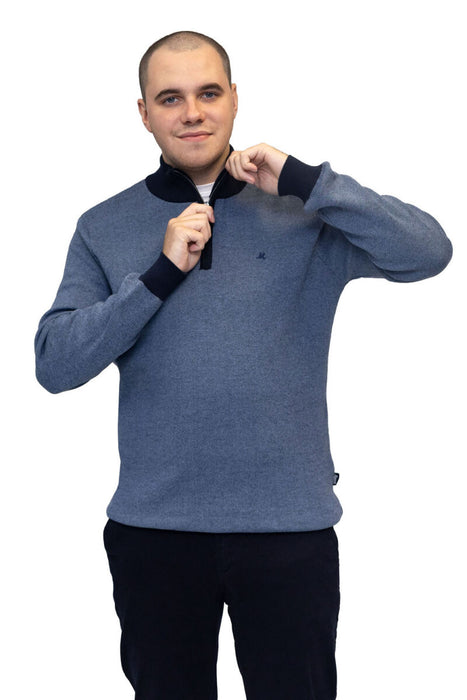 Mineral River 1/4 Zip Knitwear - Light Blue