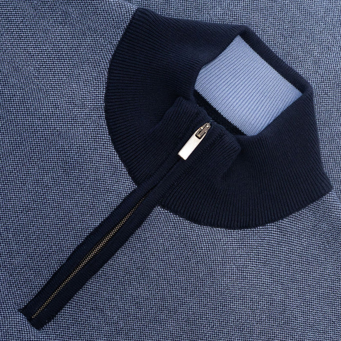 Mineral River 1/4 Zip Knitwear - Light Blue