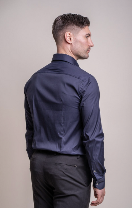 Cavani Monaco Slim Fit Shirt - Navy - jjdonnelly
