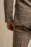 Cavani Albert Check Tweed Blazer - Brown - jjdonnelly