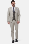 Benetti London Tailored Fit 3 Piece Suit - Sand - jjdonnelly