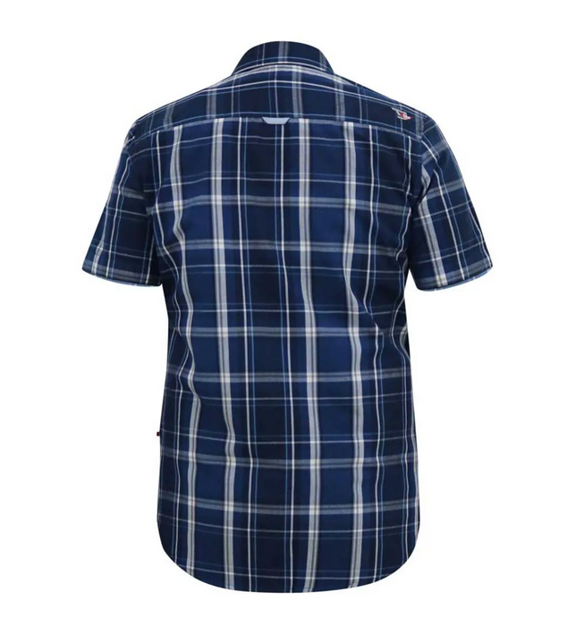 Duke Hadstock Short Sleeve Check Shirt - Blue/Navy - jjdonnelly