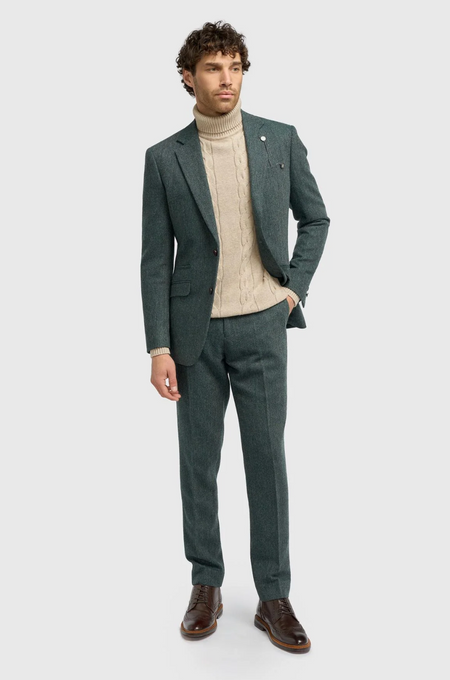 Cavani Thomas Lush Olive Tweed Blazer - jjdonnelly